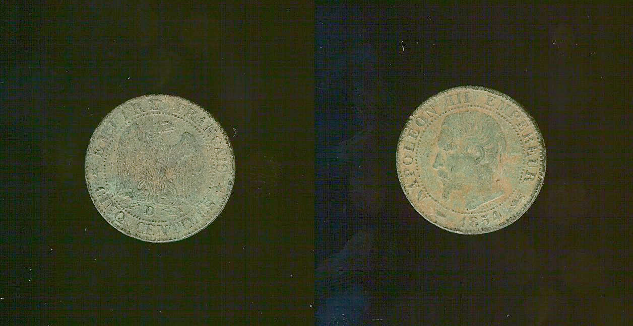 5 centimes Napoleon III 1854D VF+